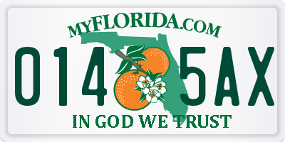 FL license plate 0145AX