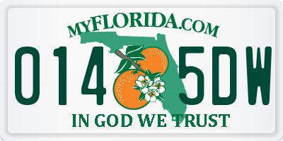 FL license plate 0145DW