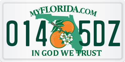 FL license plate 0145DZ