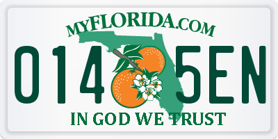 FL license plate 0145EN