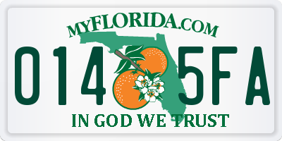 FL license plate 0145FA