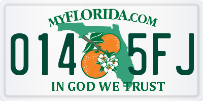 FL license plate 0145FJ