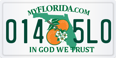FL license plate 0145LO