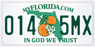 FL license plate 0145MX