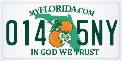 FL license plate 0145NY