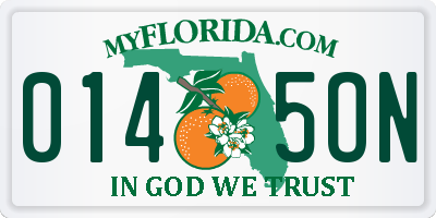 FL license plate 0145ON