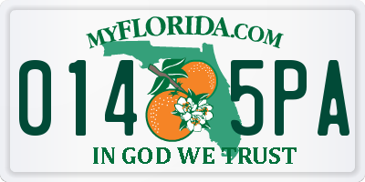 FL license plate 0145PA