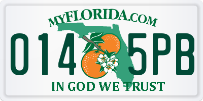 FL license plate 0145PB