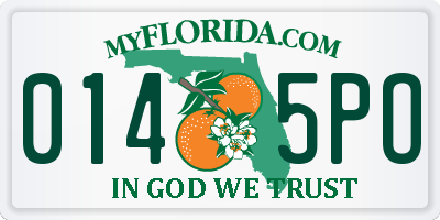 FL license plate 0145PO
