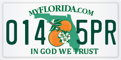 FL license plate 0145PR