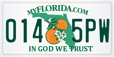 FL license plate 0145PW