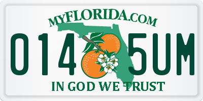 FL license plate 0145UM