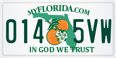 FL license plate 0145VW