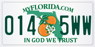 FL license plate 0145WW