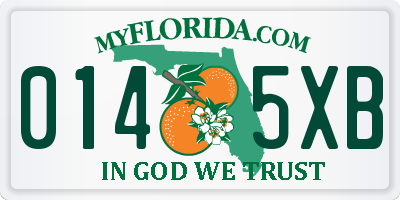 FL license plate 0145XB