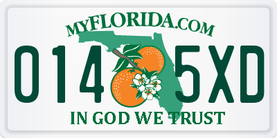 FL license plate 0145XD
