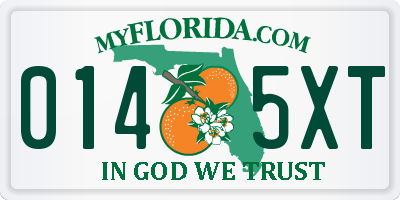 FL license plate 0145XT