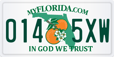 FL license plate 0145XW
