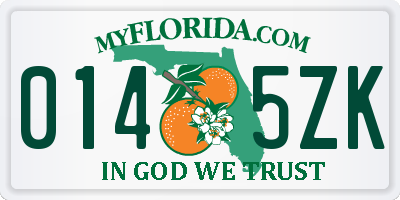 FL license plate 0145ZK