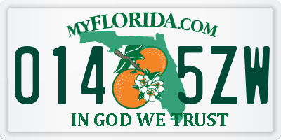 FL license plate 0145ZW