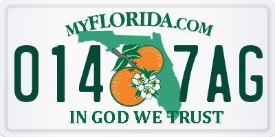 FL license plate 0147AG