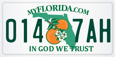 FL license plate 0147AH
