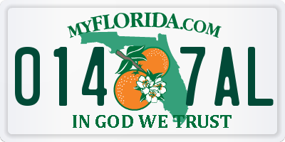 FL license plate 0147AL