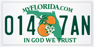 FL license plate 0147AN