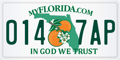 FL license plate 0147AP
