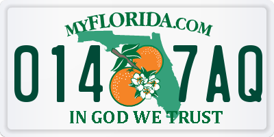 FL license plate 0147AQ