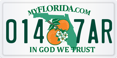 FL license plate 0147AR