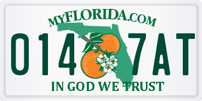 FL license plate 0147AT