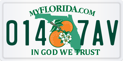 FL license plate 0147AV