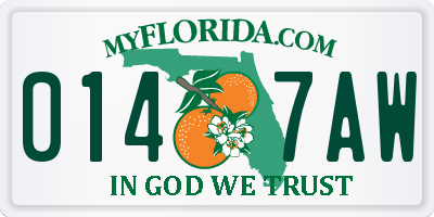 FL license plate 0147AW