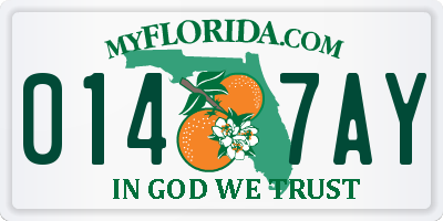 FL license plate 0147AY