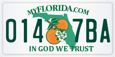 FL license plate 0147BA