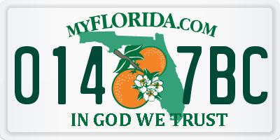 FL license plate 0147BC