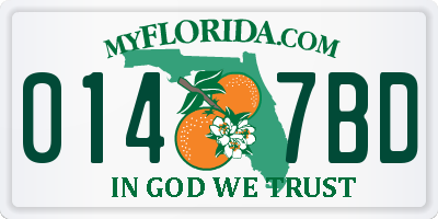 FL license plate 0147BD