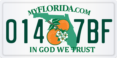 FL license plate 0147BF