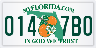FL license plate 0147BO