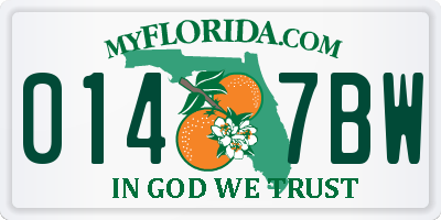 FL license plate 0147BW