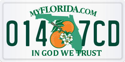 FL license plate 0147CD