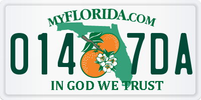 FL license plate 0147DA