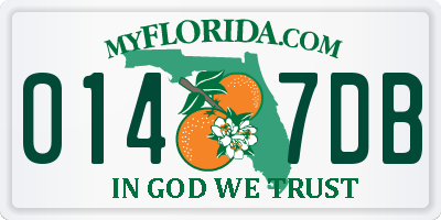 FL license plate 0147DB