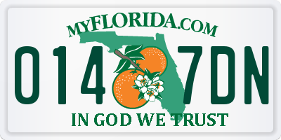 FL license plate 0147DN