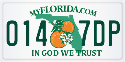 FL license plate 0147DP