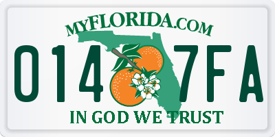 FL license plate 0147FA