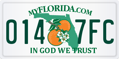 FL license plate 0147FC