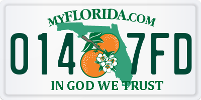 FL license plate 0147FD