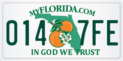 FL license plate 0147FE